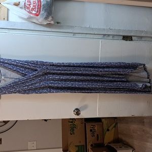 Long Old Navy size large dress blue and white